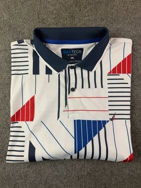 NAV Tech By Nautica Mens Short Sleeve Polo Sort Size XXL Multicolor